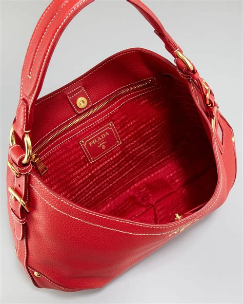 prada pocket hobo bag red|prada hobo bag leather.